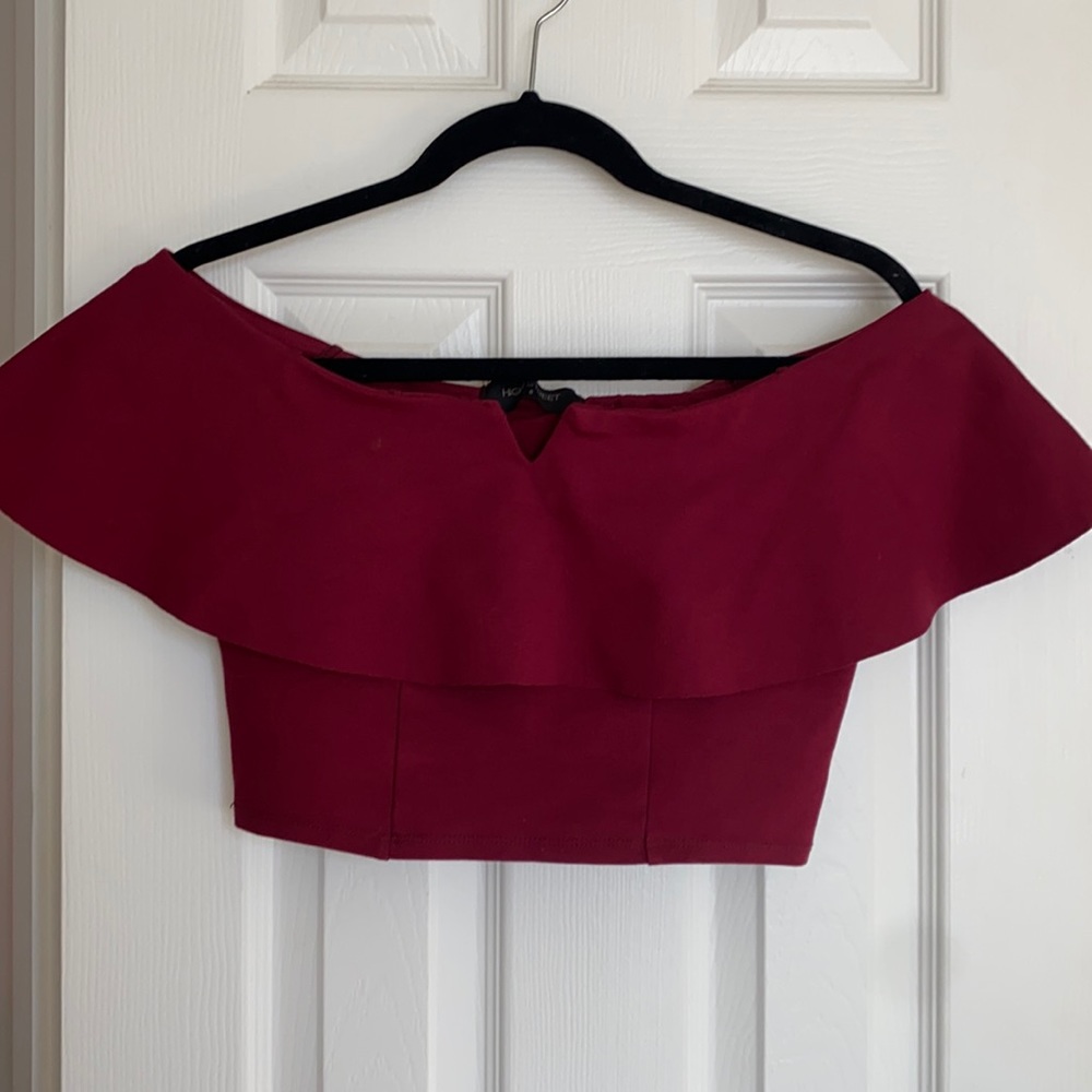 Wine Red Crop Top